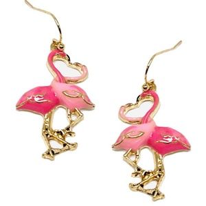 Couple Pink Flamingo Earrings
